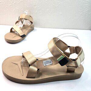 Suicoke Sandal Men 10 Tan Nylon Open Toe Outdoor Walking Comfort Adjustable Flat